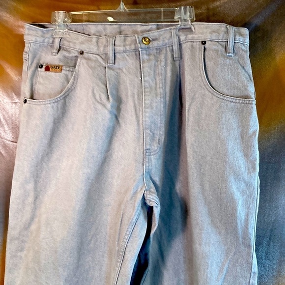 Vintage light gray 40” waist acid washed 90’s pleated jeans. Gate Jeans original - Picture 1 of 7
